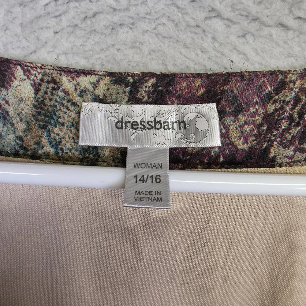 Y2K Dressbarn Top Women 14/16 Tie Satin Mixed Media Pisley Boho Bubble Hem Fairy